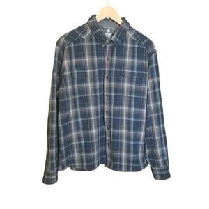 KUHL Mens Gray Plaid Button Front Long Sleeve Flannel Shirt Size XL
